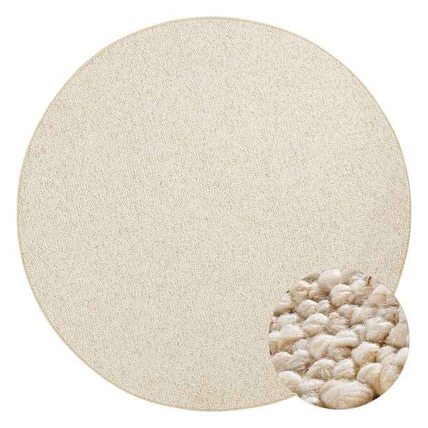 Krémový kulatý koberec ø 200 cm Wolly – BT Carpet