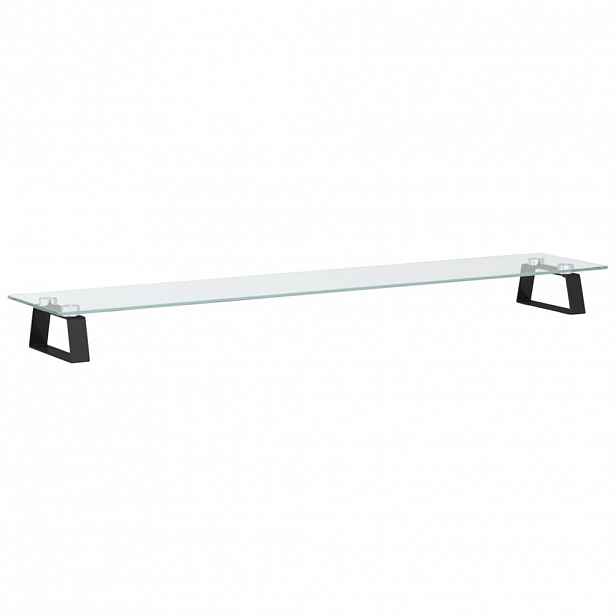 vidaXL Stojan na monitor černý 100 x 20 x 8 cm tvrzené sklo a kov