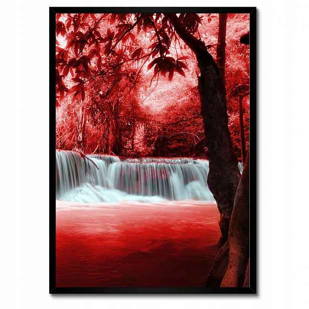 Plakáty v rámu 50x70 Červený vodopád Kaskáda