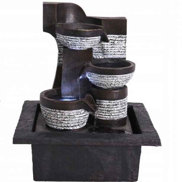 Domácí fontána stojící dekorace, Led podsvícení, 21,5 x 19 x 26 cm