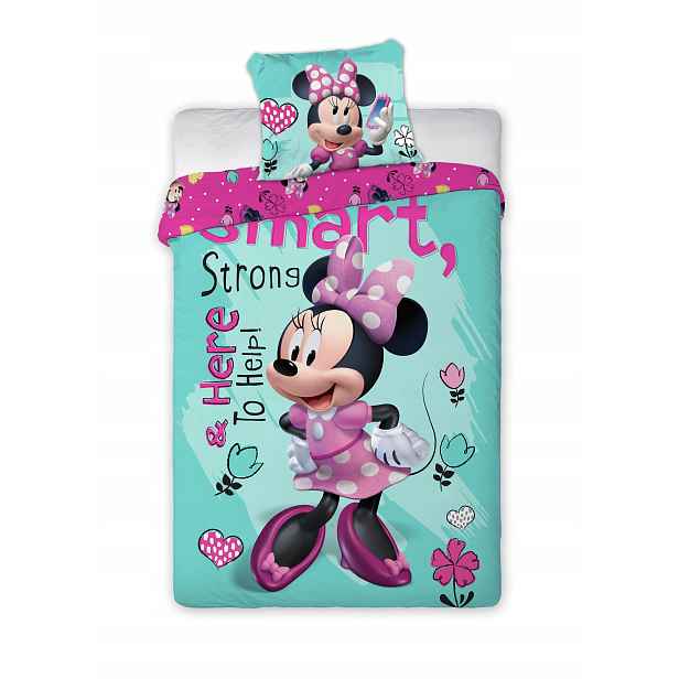 Sada povlečení Minnie Mouse Růžová Mátová 160 x 200 cm bavlna