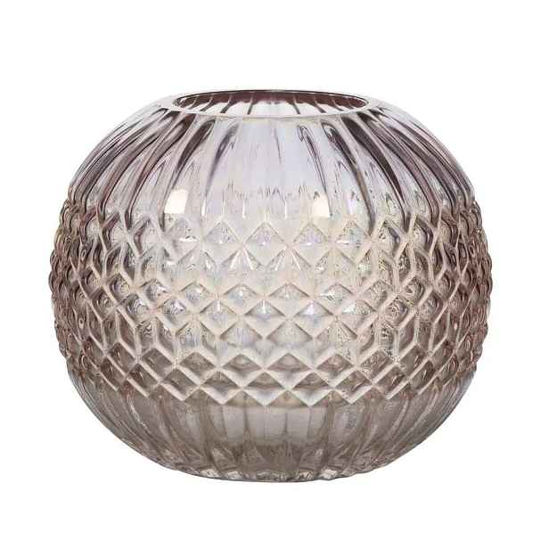 Růžová skleněná perleťová váza Amine - Ø15*11 cm Mars & More