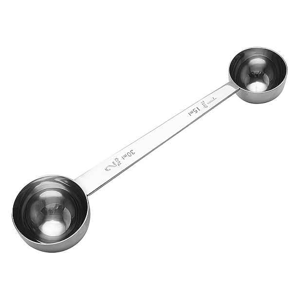 TEMU 1 ks Nerezová ocel oboustranná odměrka 0,5OZ/1OZ Dva v jednom odměrka Lžička na kávu Lžička na matcha Lžička na mléčný prášek Lžička na čaj