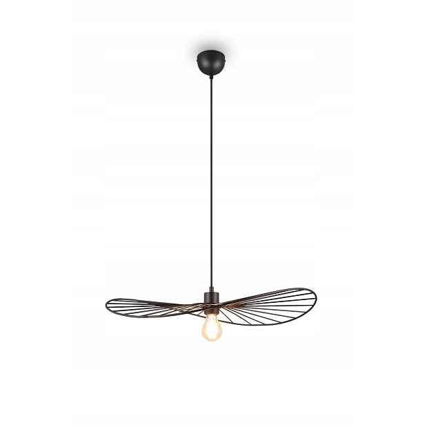 Závěsná lampa černá drátěný klobouk 60 cm do obývacího pokoje ložnice Rl