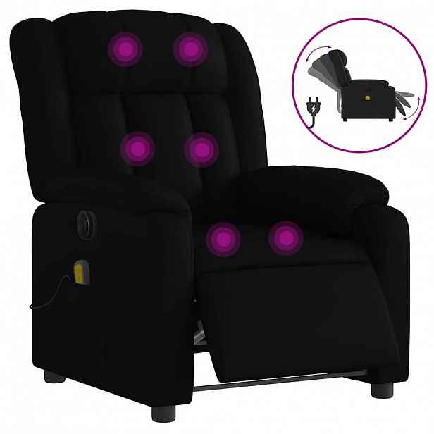 vidaXL Elektrické masážní polohovací křeslo černé umělá kůže
