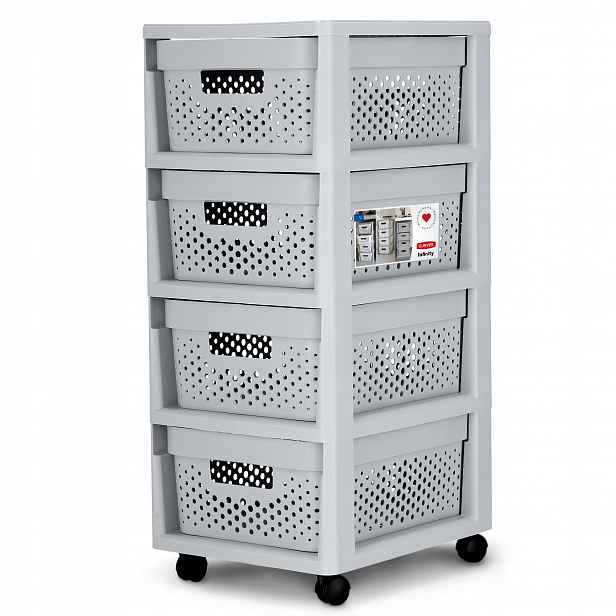 Curver Regál Komoda 4x11L Zásuvky Infinity Ażur