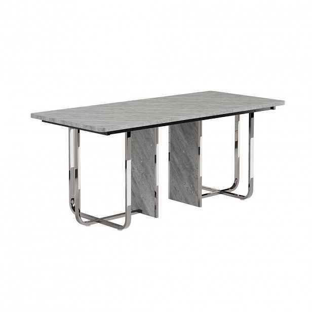 Modfu JÍDELNÍ stůl z MDF a kovu 180x75x80 cm šedý pro 6–8 osob se stabilními kovovými nohami