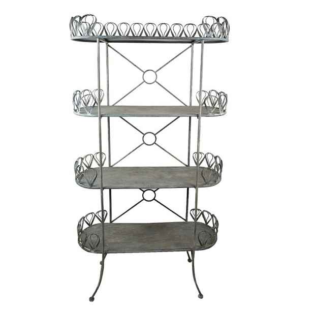 Šedý kovový retro stojan na květiny Storage rack - 91*36*168 cm Clayre & Eef