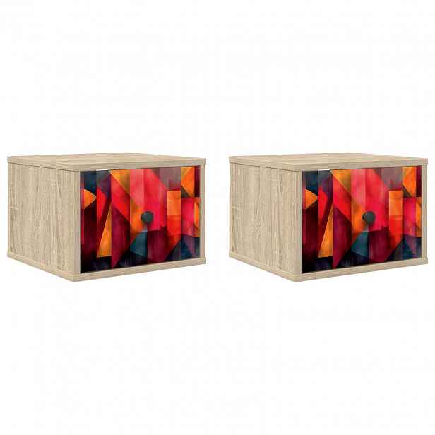 vidaXL Nástěnná noční skříňka HEESCH 2 ks Dub sonoma 36 x 33 x 25 cm