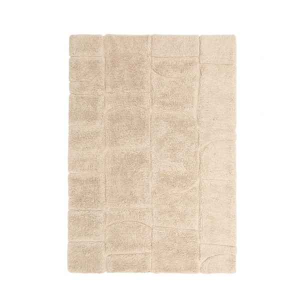 Krémový ručně tkaný vlněný koberec 200x300 cm Nak – Kave Home