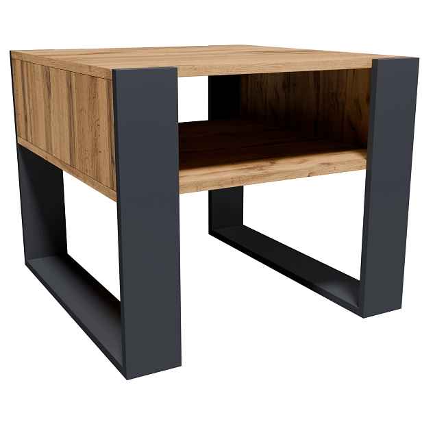 Lavice konferenční stolek CR3-SMART Čtverec 60x60 grafit-wotan loft rustikální
