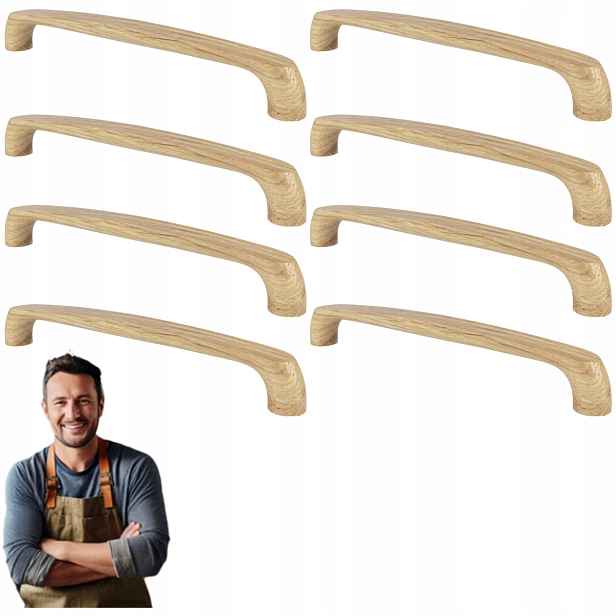 Nábytková Úchytka Dřevěný pro skříňku Zásuvky Pastelo 160 mm Dubový 8 ks
