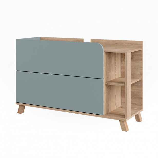 Vicco TOALETNÍ STOLEK PRO UMYVADLO Karen Sonoma/modrá 100 x 65 cm se 2 zásuvkami