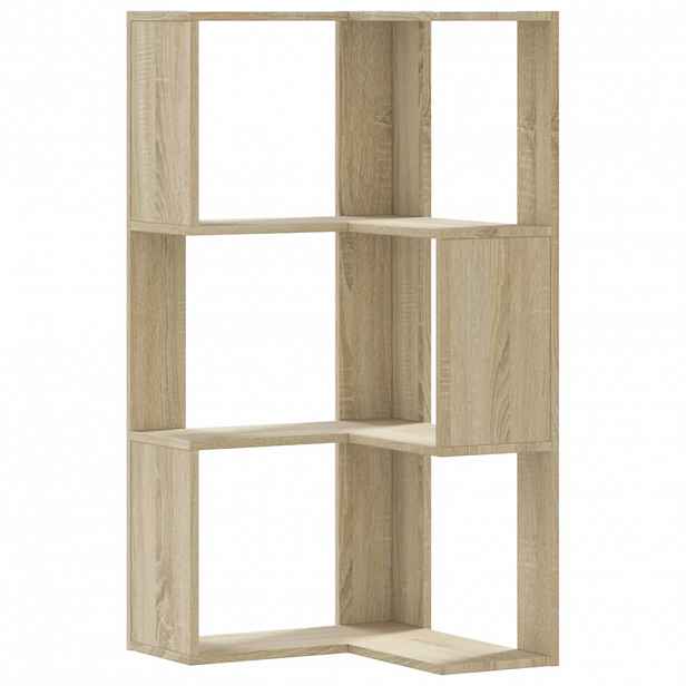vidaXL Rohová 3patrová knihovna dub sonoma 50 x 50 x 102 cm kompozit