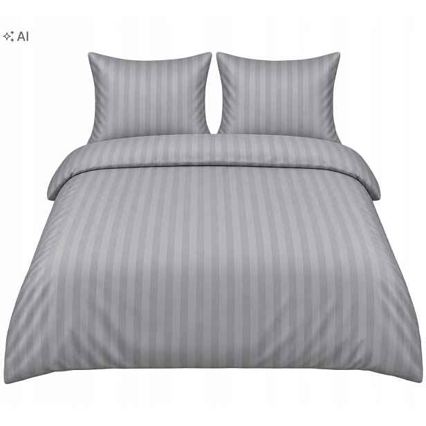Hotelové povlečení Damašek 1 cm 220x200 2x50x70 zip tmavě šedá, zip