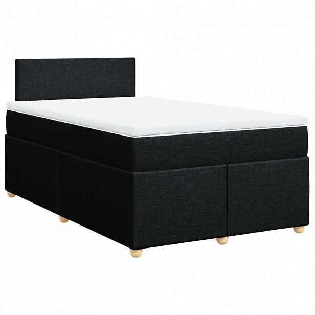 vidaXL Box spring postel s matrací černá 120x190 cm textil