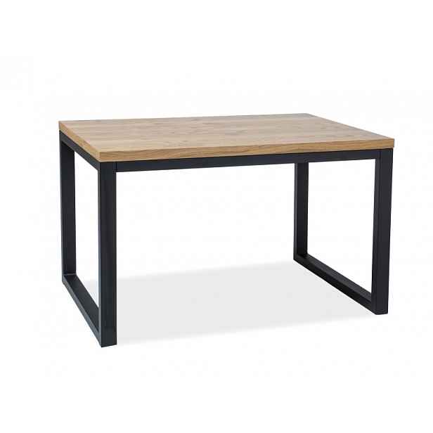 Černý jídelní stůl s deskou v dekoru dub LORAS II 180x90