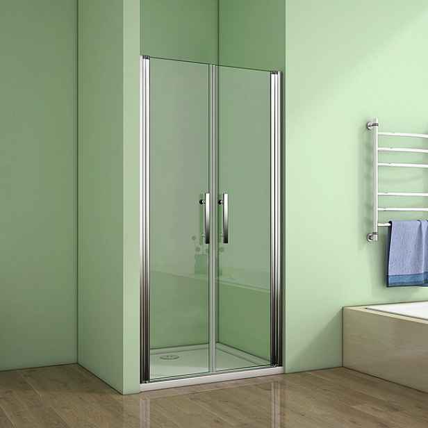 Sprchové dveře MELODY D2 90 dvoukřídlé 86-90 x 195, čiré sklo