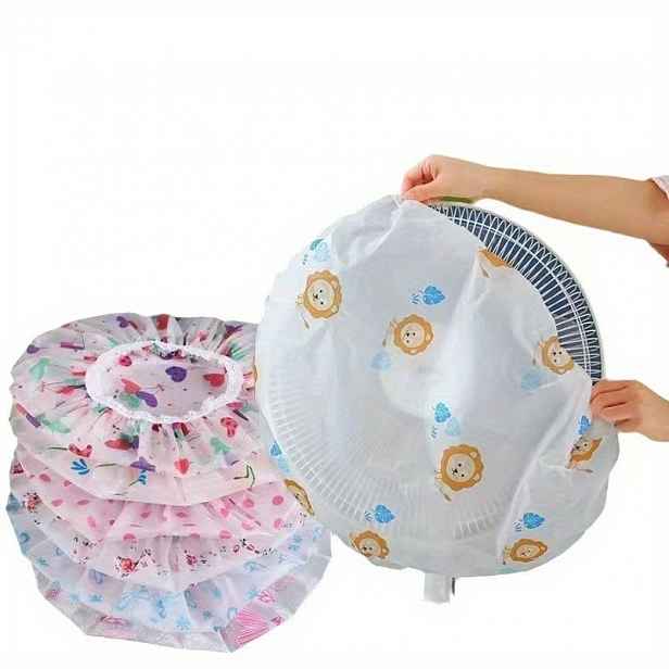 TEMU 6ks Balení Prachových Krytů na Elektrické Větráky v Náhodných Barvách - Měkké, Pohodlné, Náhodné Barvy, pro Domácí Ochranu a Skladování, Ideální