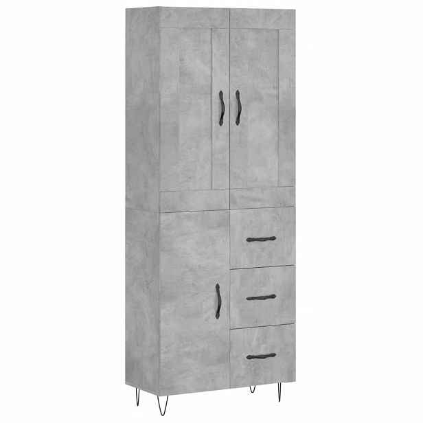 vidaXL Skříň highboard betonově šedá 69,5x34x180 cm kompozitní dřevo