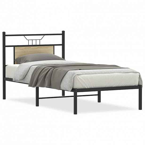 vidaXL Rám postele bez matrace dub sonoma 75 x 190 cm kompozitní dřevo