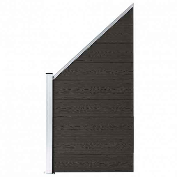 vidaXL Plotový dílec WPC 95 x (105–180) cm černý