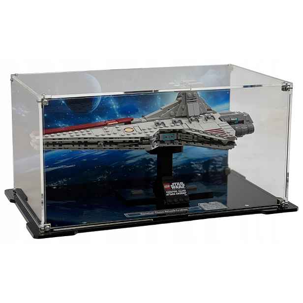 Vitrína s pozadím Blacked Brick pro Lego 75441 Star Wars Křižník typu Venator