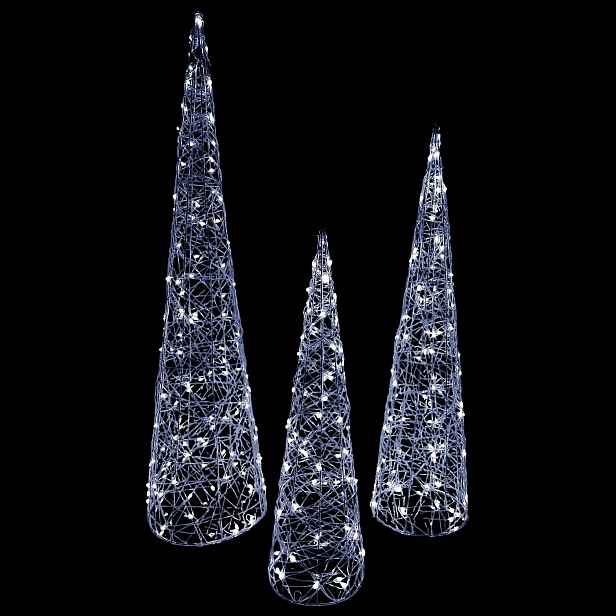 Led Svítící Vánoční Stromky Vánoční Ozdoba Dekorace Figurky 3ks 100/80/60 cm
