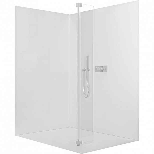 Přídavný otočný panel ke sprchové zástěně Onyx - 8 mm - chrom, transparentní sklo - 40x200 cm