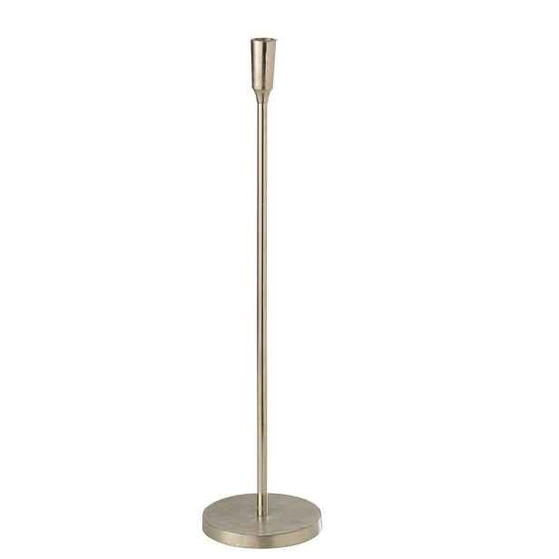 Stříbrný raw vysoký svícen na úzkou svíčku Norry silver - Ø 15*61cm J-Line by Jolipa