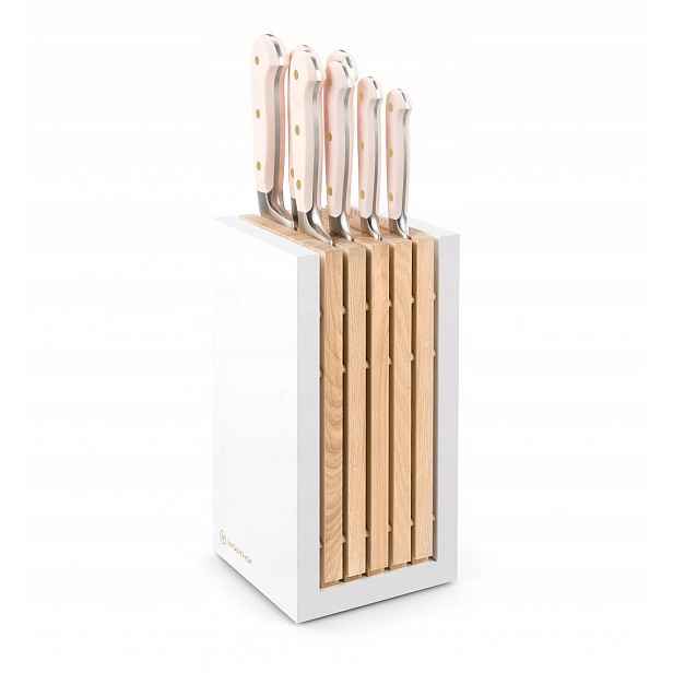 Blok na nože se 7 noži Classic Colour Pink Himalayan Salt