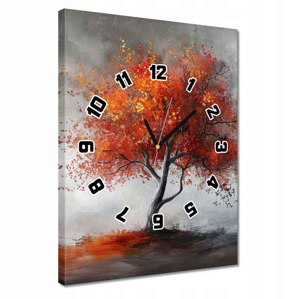 Hodiny 30x40 Strom v ohnivých barvách