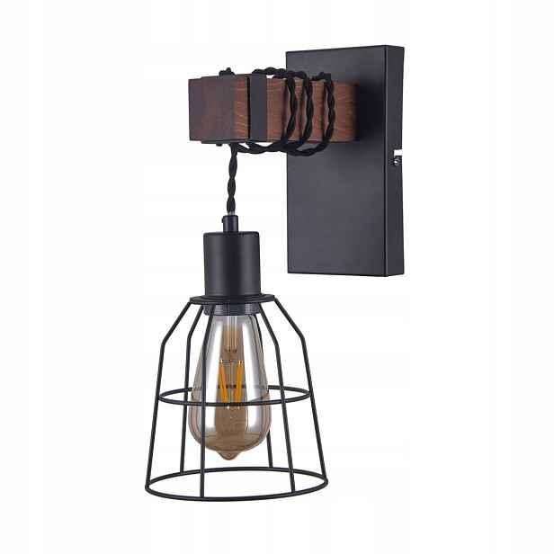 Nástěnná lampa Reda Černá Moderní 1xE27 Ocel IP20 pro chodbu Italux