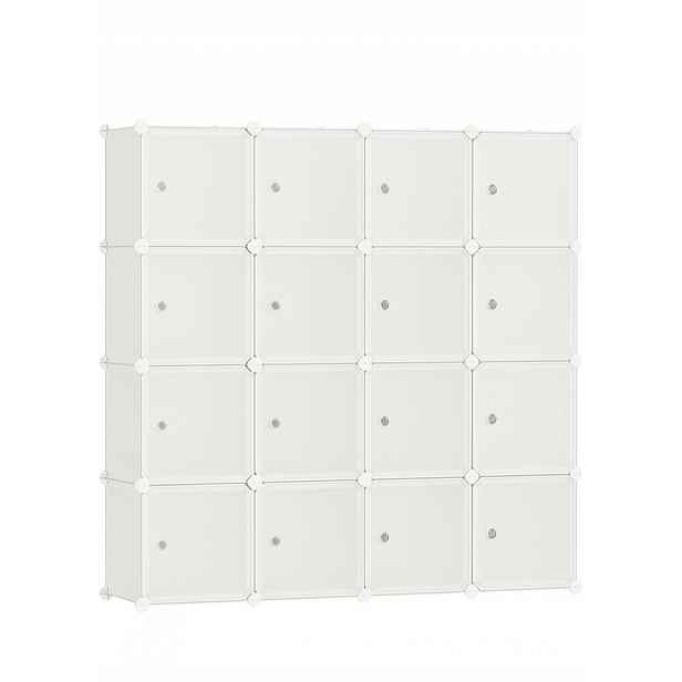 Regál Songmics 123 cm x 123 cm x 30 cm černý, krémový, odstíny béžové