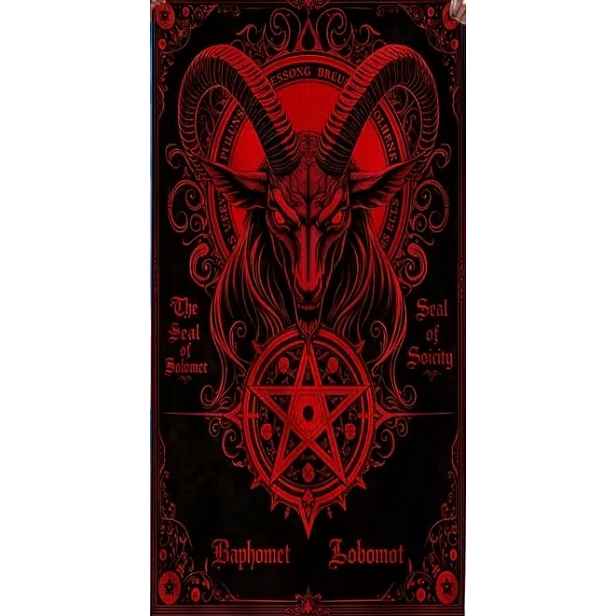 Ručník Baphomet Pentagram Hlava Kozla Plážový Okultismus Ručník 70x150