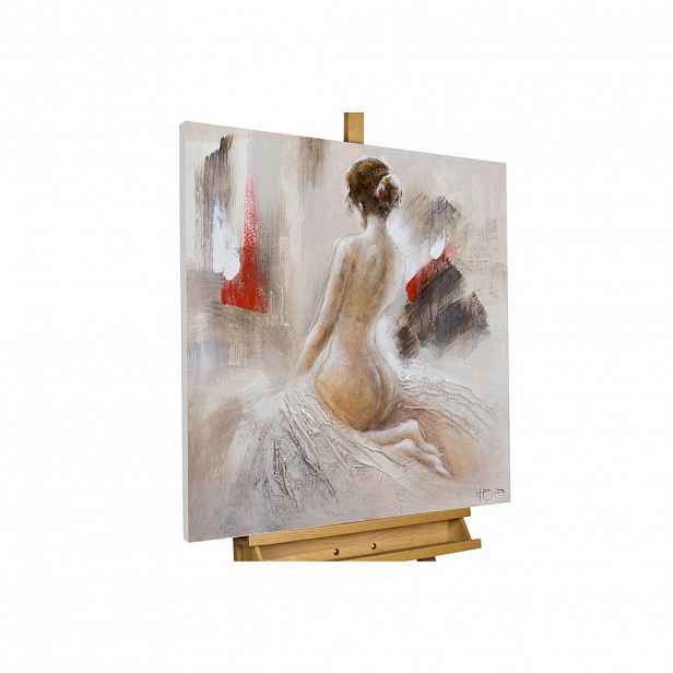 KUNSTLOFT RUČNĚ MALOVANÝ AKRYLOVÝ OBRAZ BÉŽOVÝ, 80/80 CM