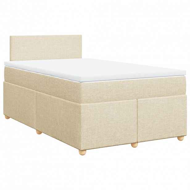 vidaXL Box spring postel s matrací krémová 120x190 cm textil