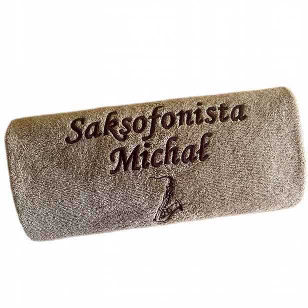 Dárek pro Saxofonistu Hudba narozeniny svátek Ručník se saxofonem Jméno