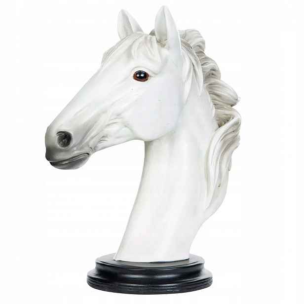 Dekorativní Figurka Hlava Koně bílý kůň jízda do obývacího pokoje 28 cm