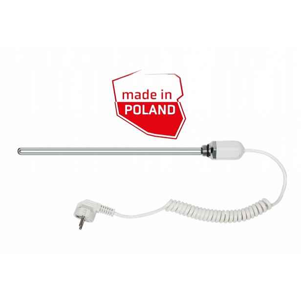 Polská ohřívačka pro koupelnové radiátory Pevná teplota 55* 1/2" 900 W Bílá