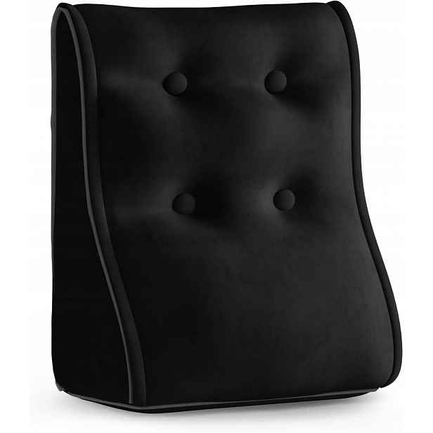 Velurová modulární Polštář Ergonomická opěrka zad Černá 50x55 cm