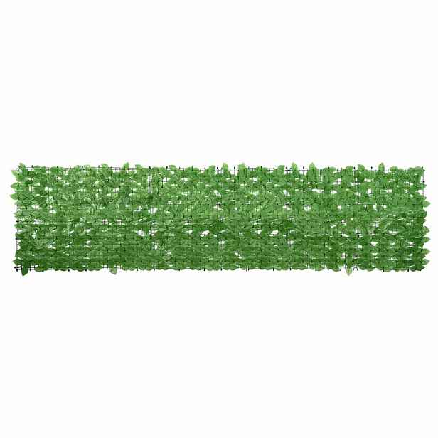 vidaXL Balkónová zástěna se zelenými listy 300 x 75 cm