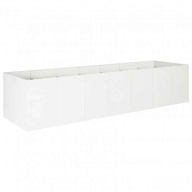 vidaXL Zahradní pěstebník Bílá 280 x 80 x 60 cm Studená válcovaná ocel