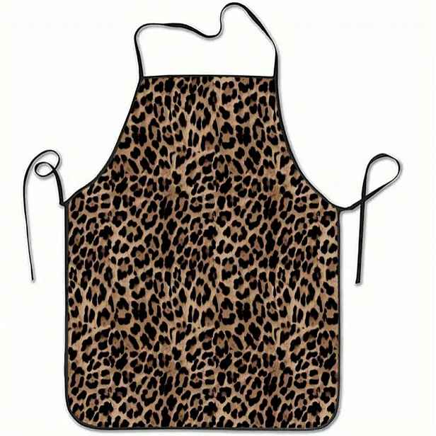 TEMU 1 ks Zástěra s módním leopardím potiskem, vhodná pro muže i ženy pro domácí použití v kuchyni