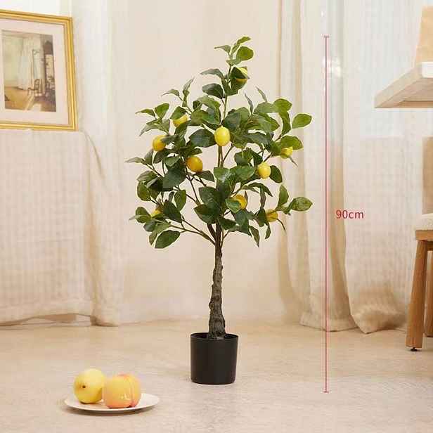 Umělý Citronovník 90 CM, Umělá Balkonová Zahradní Dekorace