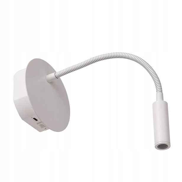 Nástěnné svítidlo nastavitelné Led, bílé, flexibilní rameno pro čtení Lucide