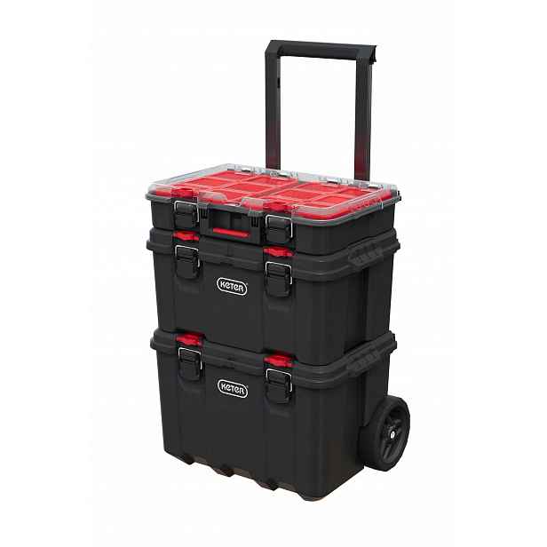 Box na nářadí na kolečkách Keter 150 l s organizačními přihrádkami