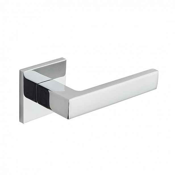 Klávesa Kvadrato hliníková Chrom Premium na rozetě, 123 mm