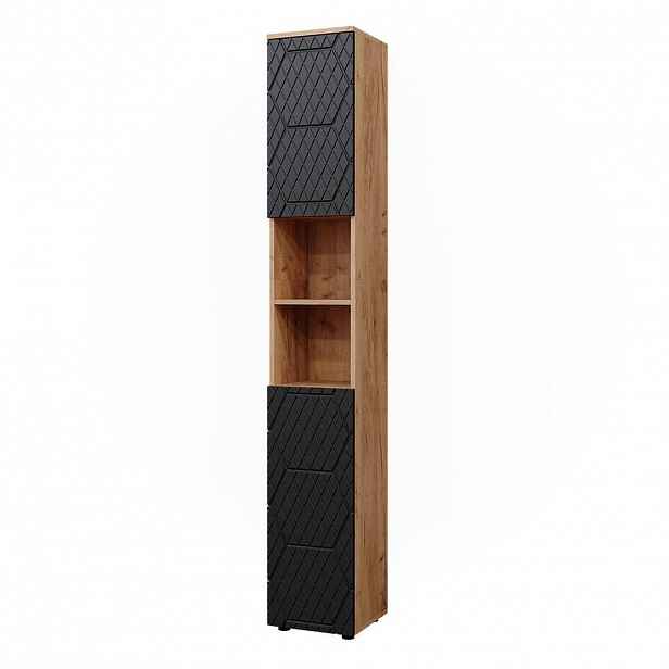 Vicco KOUPELNOVÁ SKŘÍŇKA Irma Antracit se strukturou včelí plástve 30 x 192 cm