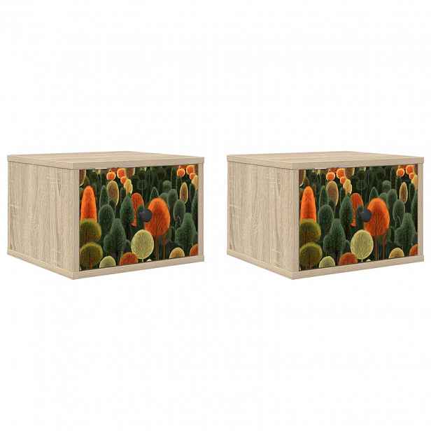 vidaXL Nástěnná noční skříňka ZAANDAM 2 ks Dub sonoma 36 x 33 x 25 cm
